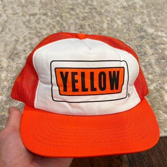 Vintage 80s "Yellow" Freight Trucking Co. Trucker-Style Orange NOS NWOT - Picture 1 of 7